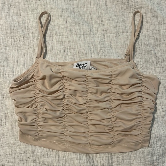 Adrienne top beige ruched princess polly size 6 - Picture 2 of 4